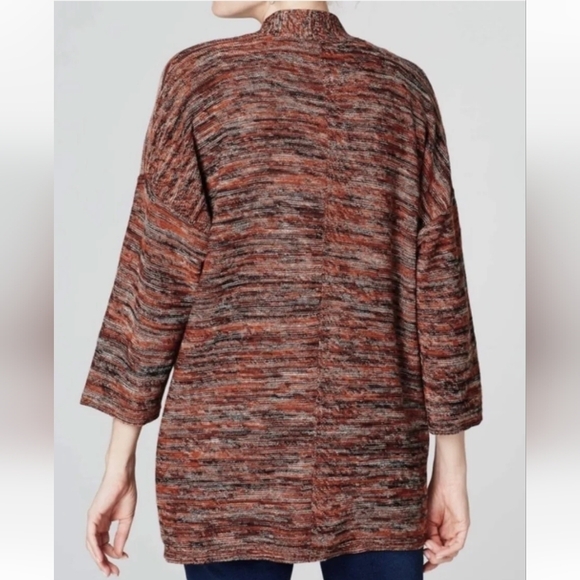 J. Jill Pure Jill Space Dyed Marled V-Neck Pullover Campari Sweater Multicolored - Picture 7 of 14